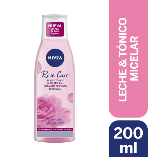 Leche & Tonico Micelar 2 en 1 NIVEA Rose Care 200 ml, , large image number 0