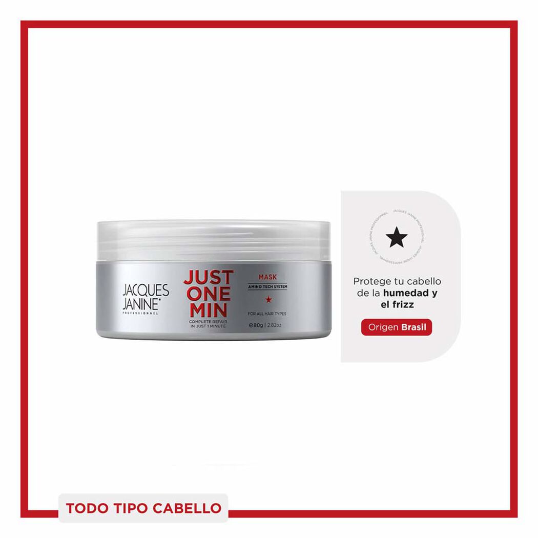 Mascara Jacques Janine Just One Minute Reparadora 80g, , large image number 0