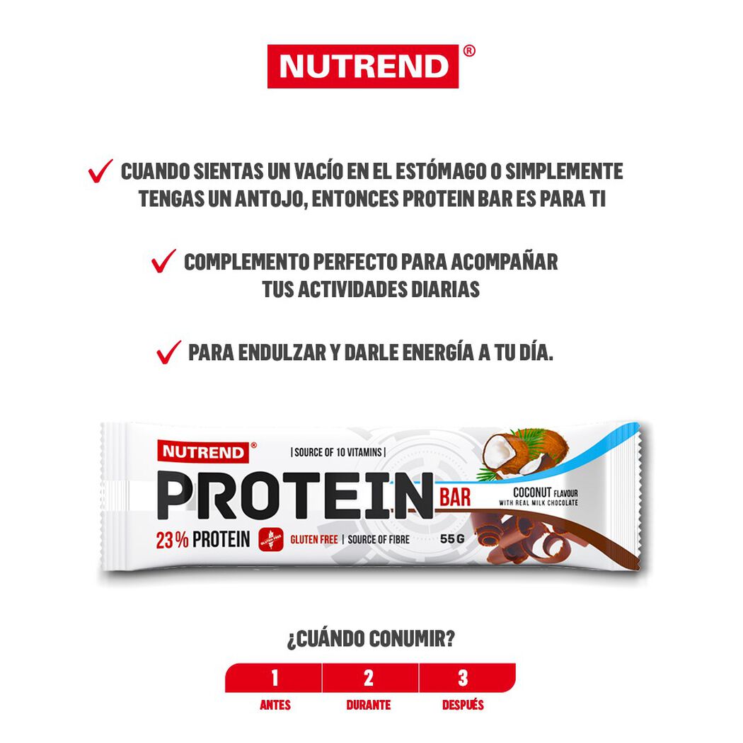Nutrend Protein Bar Coconut x 55 g Barra, , large image number 2