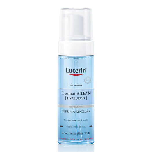 EUCERIN DERMATOCLEAN HYALURON ESPUMA MICELAR 3 EN 1 150ML, , large image number 0