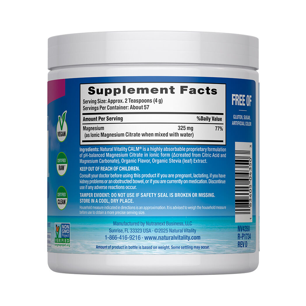 Natural Vitality Calm Magnesio Frambuesa Lim&oacute;n 227g, , large image number 1