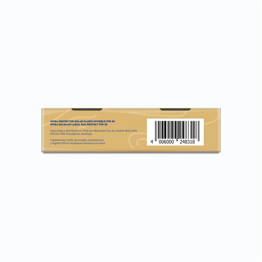 NIVEA Pack Bálsamo Labial Sun FPS20 + UV Face Invisible Daily Fluid FPS50, , large image number 4