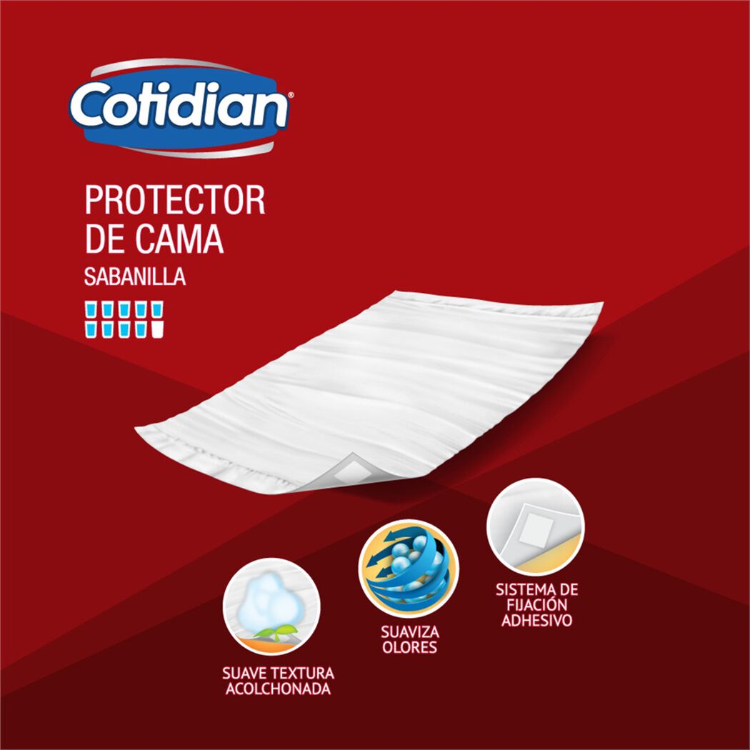 Cotidian Sabanilla Protector Cama x 8 Unidades, , large image number 2