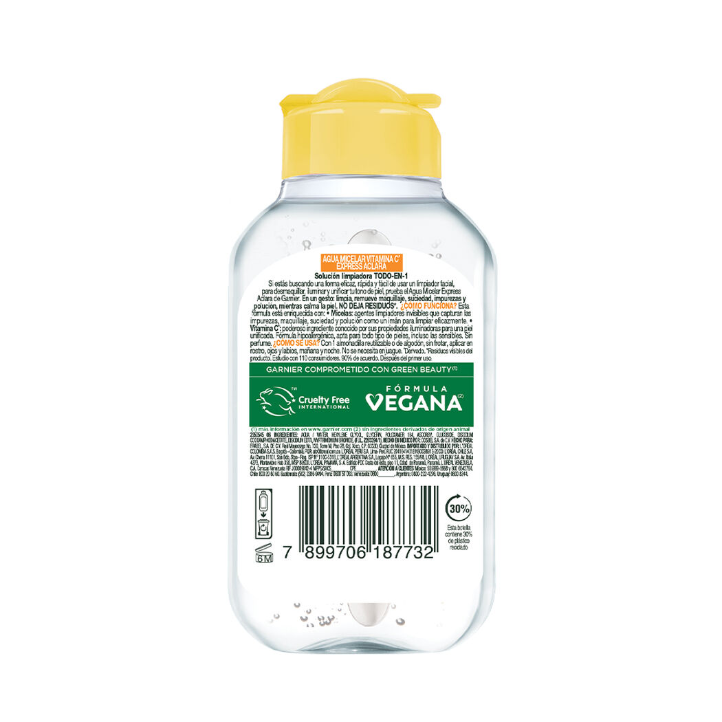 Agua Micelar Express Aclara Garnier 100Ml, , large image number 1