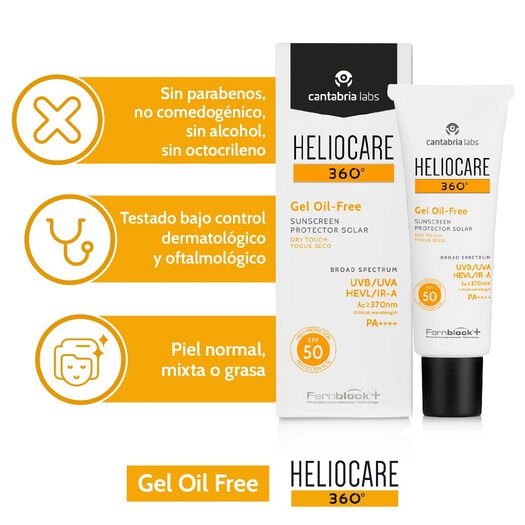 Heliocare 360 Oil Free FPS 50 + x 50 mL Gel Topico, , large image number 3