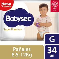 Pañales Babysec Super Premium G 34 un