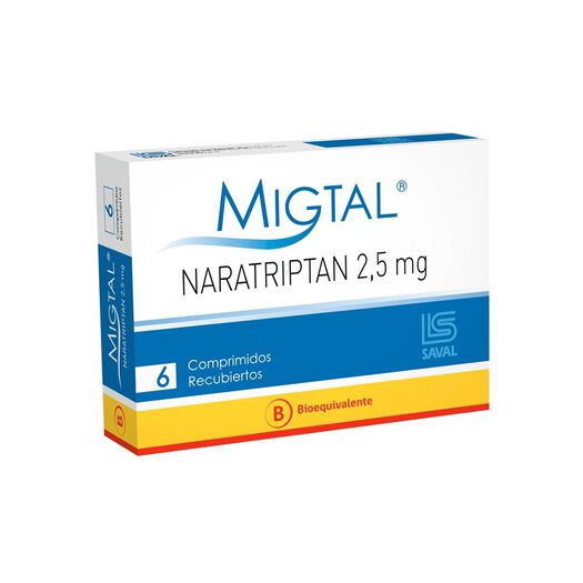 Migtal 2.5 mg x 6 Comprimidos Recubiertos, , large image number 0