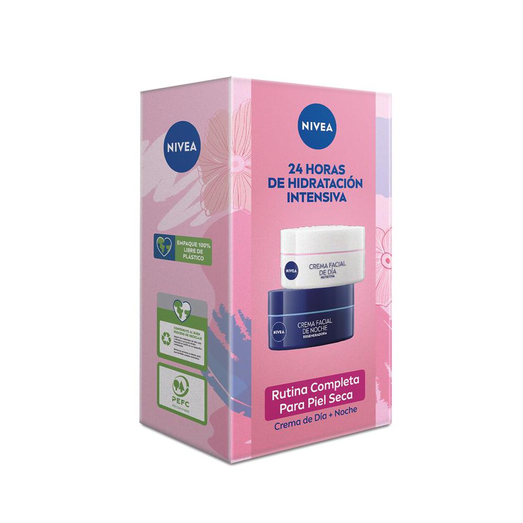 NIVEA Pack Hidratantes Piel Seca Crema Día 50ml + Crema Noche 50ml, , large image number 1