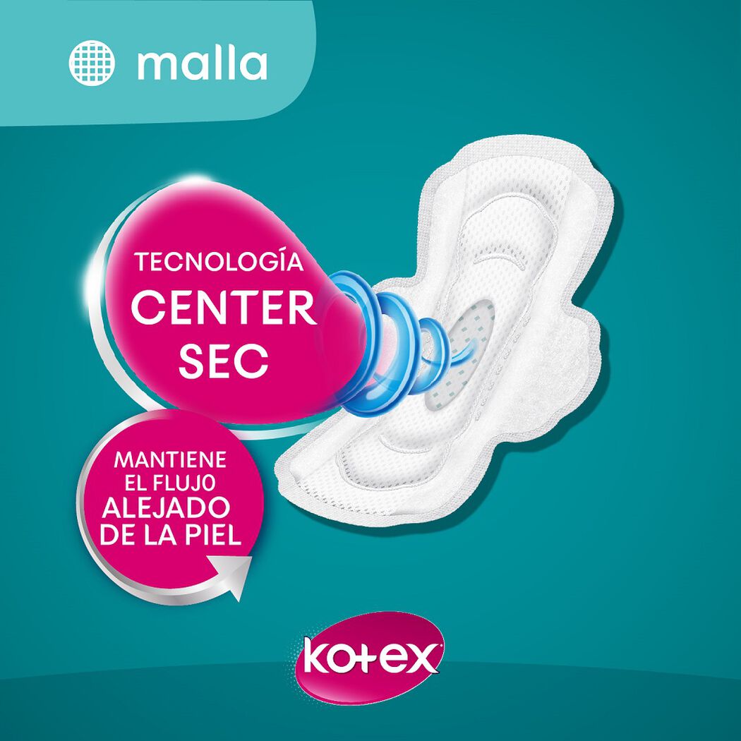 Toalla Higiénica Kotex Ultrafina Malla Con Alas 24 un, , large image number 1
