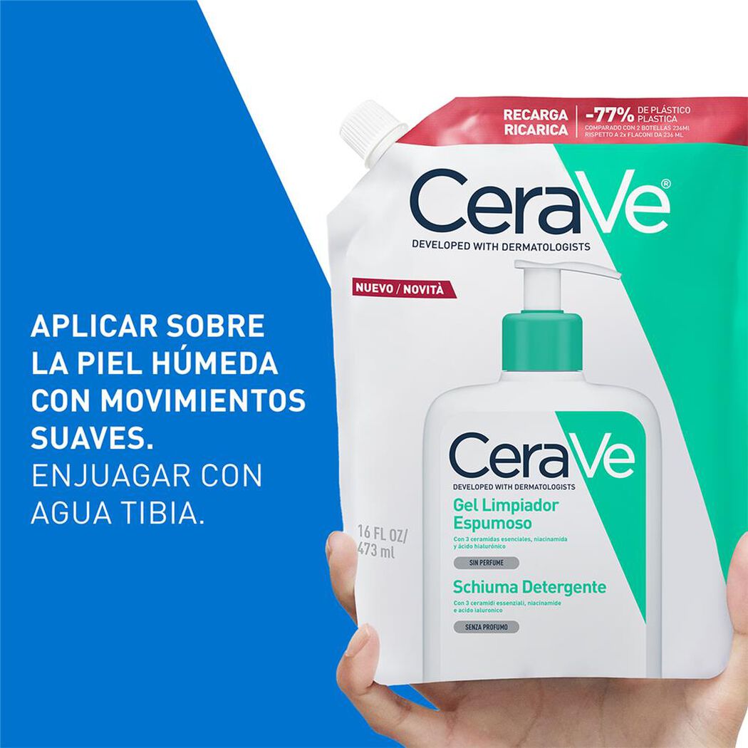Gel Limpiador Espumoso Cerave Recarga 473 mL, , large image number 4