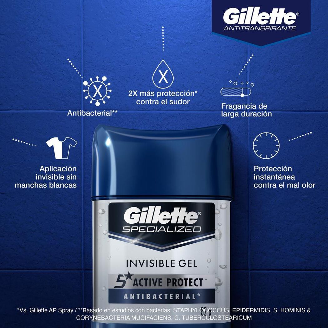 Desodorante Gel GilletA/S Antibacterial 82 Gr, , large image number 1