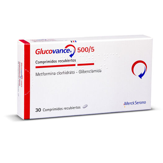 Glucovance 500 mg/5 mg x 30 Comprimidos Recubiertos | Farmacias Ahumada