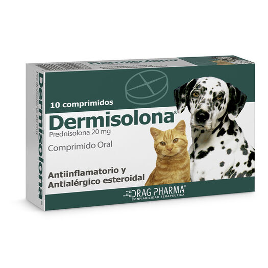 Vet. Dermisolona 20 mg x 10 Comprimidos para Perros y Gatos, , large image number 0