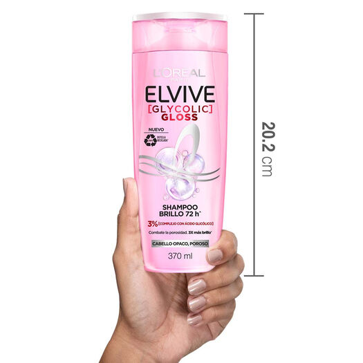 Shampoo Elvive Glycolic Gloss 370 mL, , large image number 3