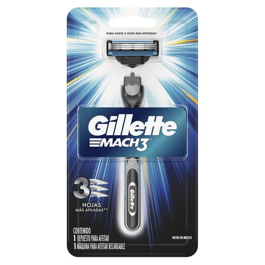 Máquina De Afeitar Recargable Gillette Mach3 Con Hojas Más Afiladas, 1 Unidad, , large image number 4