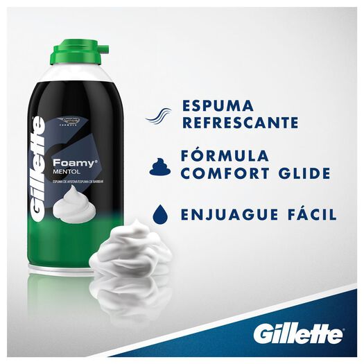 Espuma De Afeitar Gillette Foamy Mentol Refrescante, 179 Ml, , large image number 3