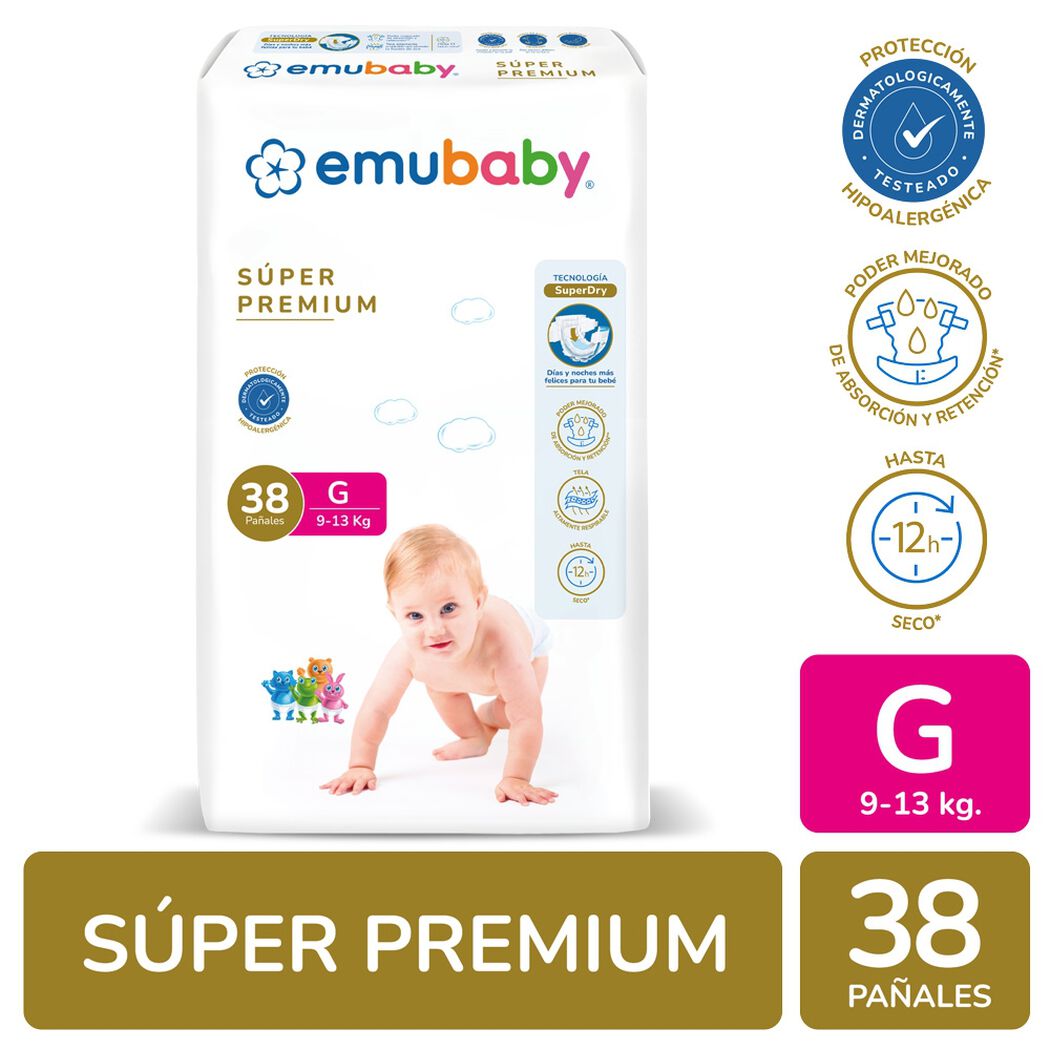 Pañales Emubaby Premium G 38 un, , large image number 0