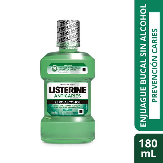 Listerine Anticaries Zero Alcohol 180Ml, , large image number 0