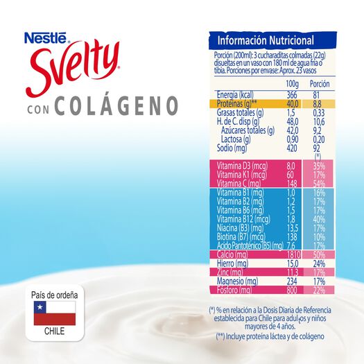 Leche en Polvo Svelty con Colágeno Sin Lactosa 500g , , large image number 4