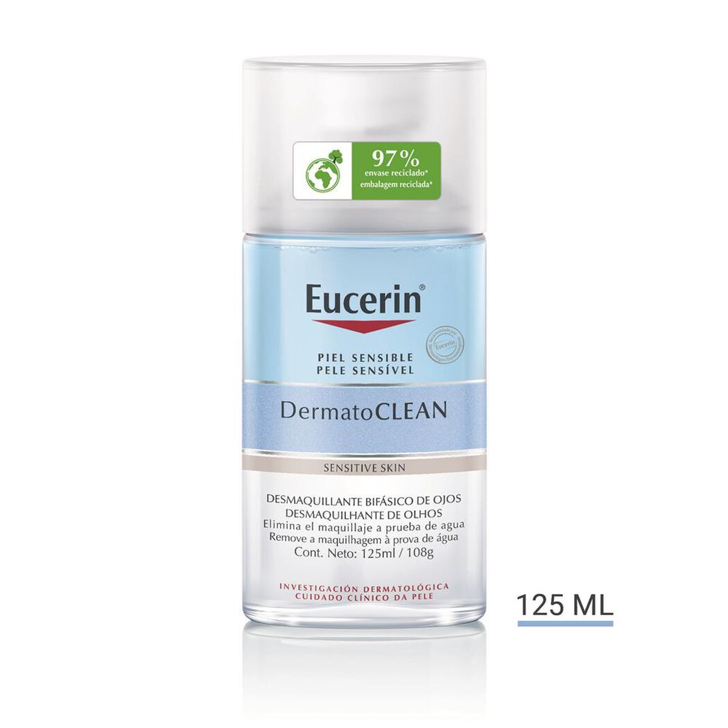 EUCERIN Desmaquillante Bifásico Ojos Dermatoclean 125 mL, , large image number 0