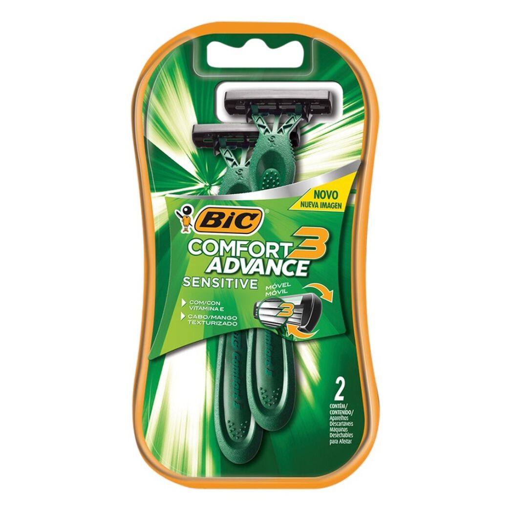 M&aacute;quina de Afeitar Bic Comfort3 Sensitive 2 un, , large image number 0