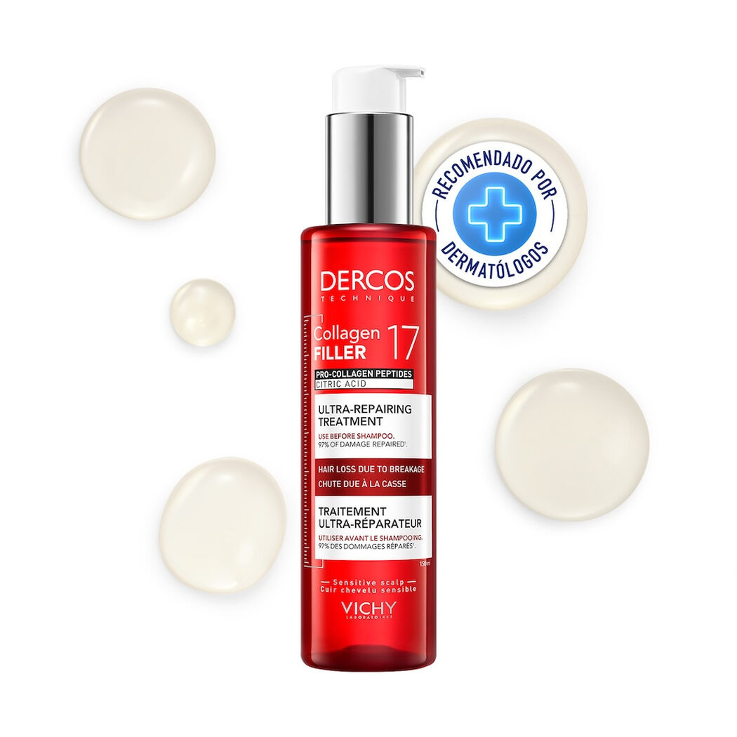 Dercos Collagen 17 Filler Ultra reparador tratamiento Pre-shampoo 150ml, , large image number 0
