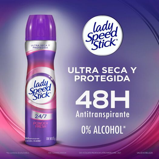 Lady Speed Stick Desodorante Spray Powder Fresh 24:7 x 91 g, , large image number 4