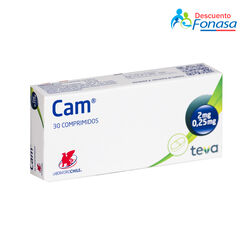 Cam 0.25 mg/2 mg x 30 Comprimidos