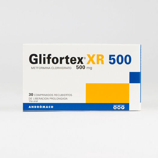 Glifortex XR 500 mg x 30 Comprimidos Recubiertos de Liberación Prolongada, , large image number 0