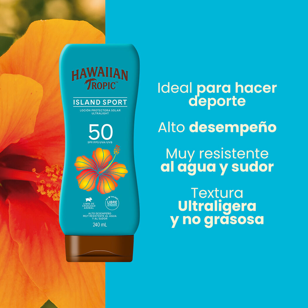 Protector Solar Hawaiian Tropic Island Sport Ultra Light FPS 50 240 mL, , large image number 1