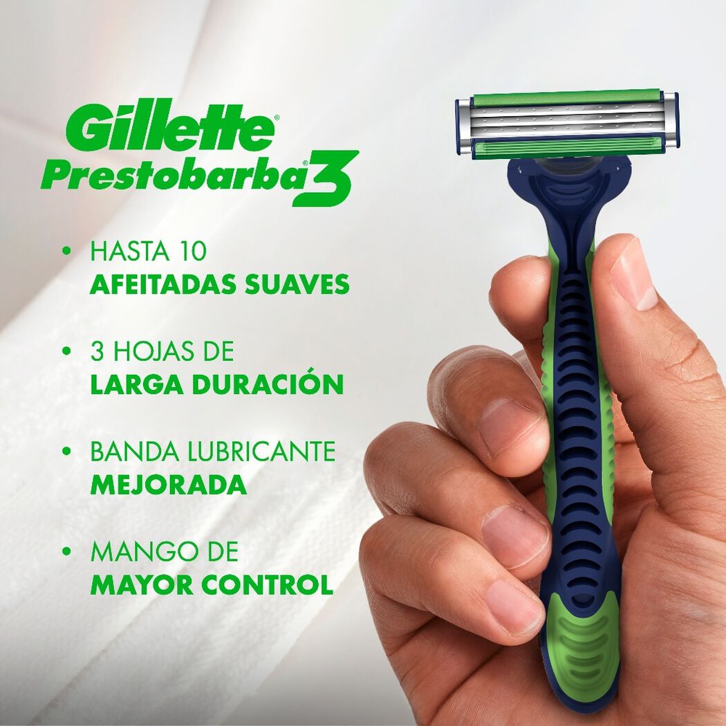 Máquina de Afeitar Gillette Prestobarba 3 Sensitive Aloe Vera 8 un, , large image number 1