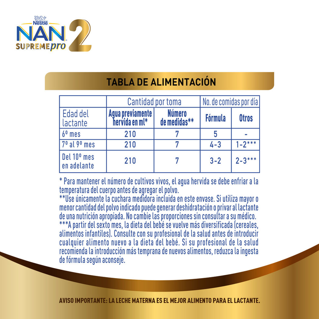 F&oacute;rmula Infantil Nan Supreme Etapa 2 800 g, , large image number 3