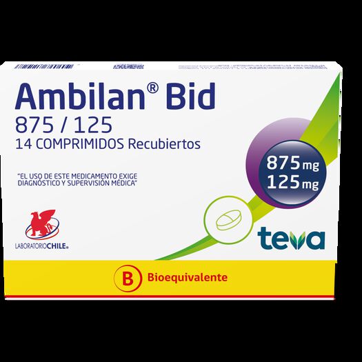 Ambilan Bid 875/125 14 Comprimidos Recubiertos, , large image number 0