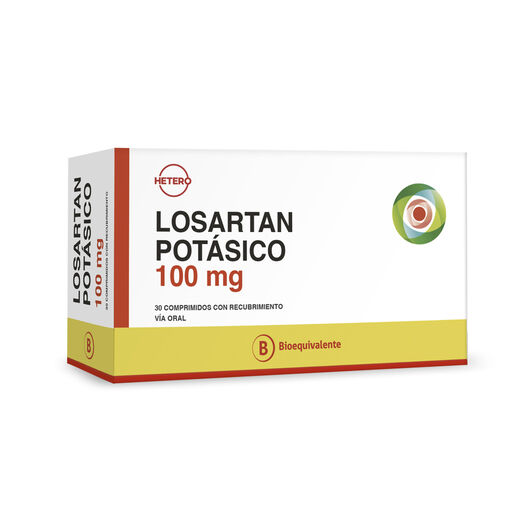 Losartan 100 mg x 30 Comprimidos Recubiertos SEVEN PHARMA CHILE SPA, , large image number 0