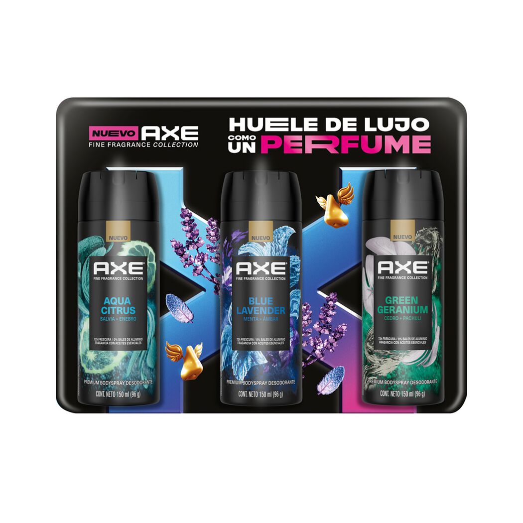 Pack 3 Axe Desodorantes Finas Fragancias 150ml, , large image number 1