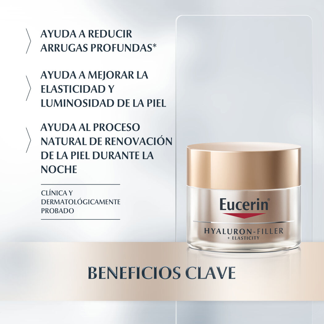 EUCERIN Hyaluron-Filler + Elasticity Crema Facial Antiarrugas Noche 50 mL, , large image number 1