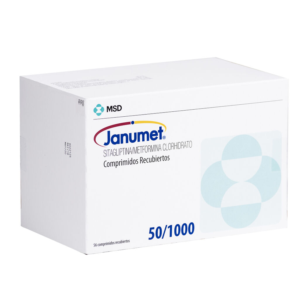 Janumet 50 mg/1000 mg 56 Comprimidos Recubiertos, , large image number 0