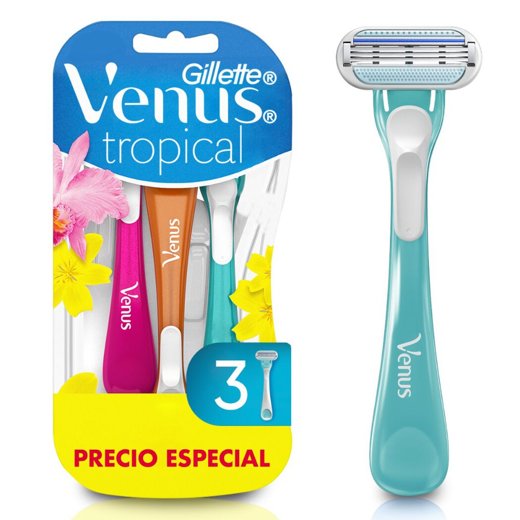 Máquina de Afeitar Gillette Venus Tropical 3 un, , large image number 0