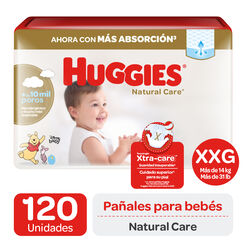 Pañales Huggies Natural Care XXG 120 un