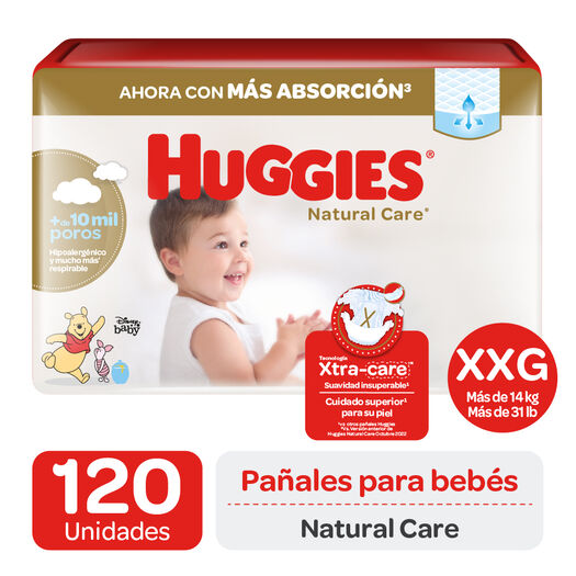 Pañales Huggies Natural Care XXG 120 un, , large image number 0