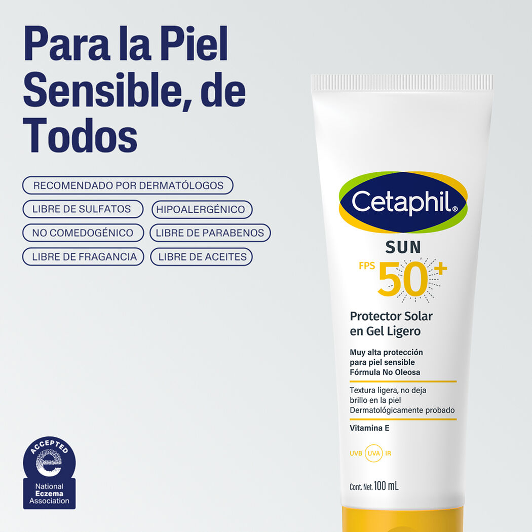 Protector Solar Cetaphil Gel Ligero FPS 50+ 100ml, , large image number 3