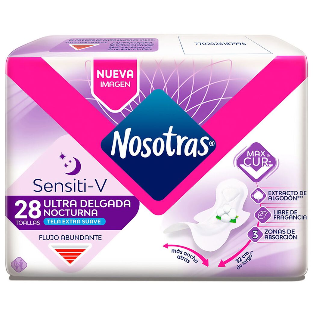 Toalla Higi&eacute;nica Nosotras Buenas Noches Ultra Delgada Censito-V x28, , large image number 1