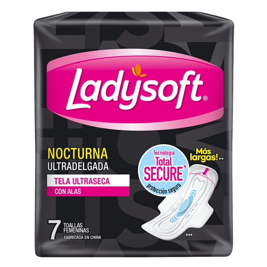 Toalla Higi&eacute;nica Ladysoft Nocturna Ultra Delgada Tela Ultra Seca 7 un, , large image number 1