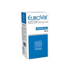 Eurovir 200 mg/5 mL x 100 mL Suspensión Oral