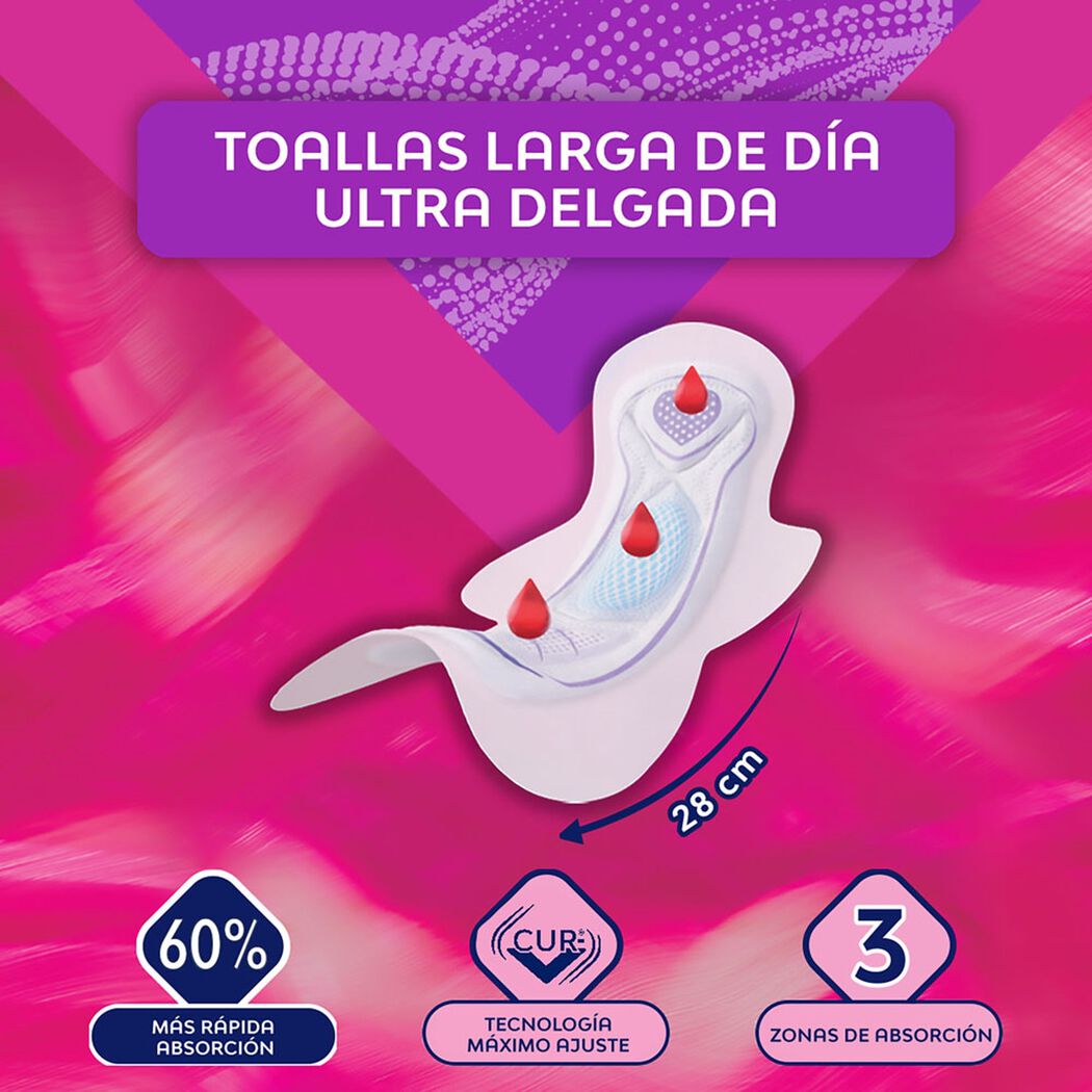 Toalla Higi&eacute;nica Nosotras Ultra Delgada Larga Tela Extra Suave 24 Un, , large image number 2