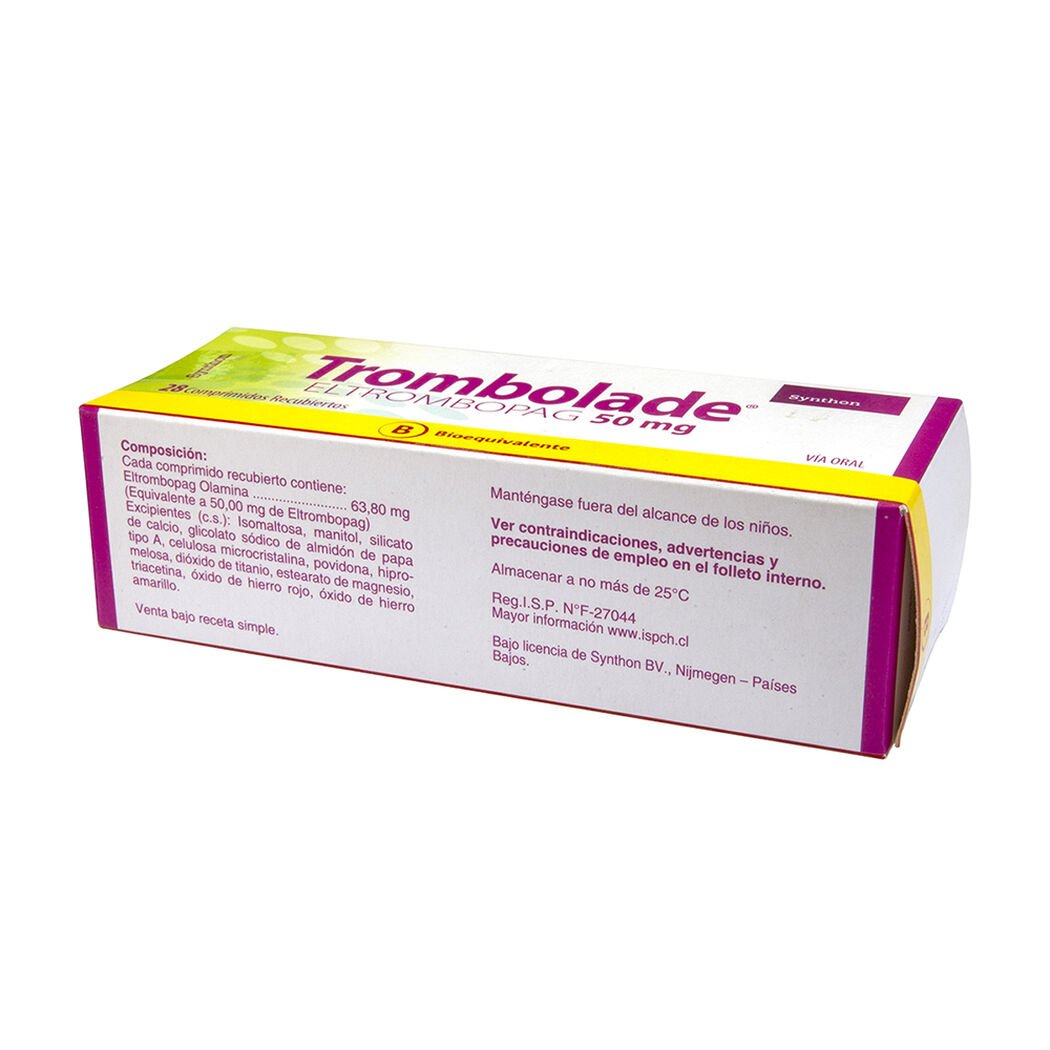 Trombolade 50 mg 28 Comprimidos Recubiertos, , large image number 0