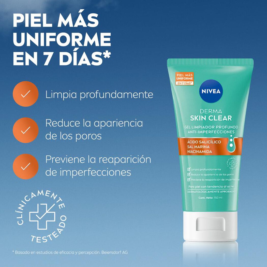 Nivea Face Care Skinclear Gel Limpieza 150 mL, , large image number 1