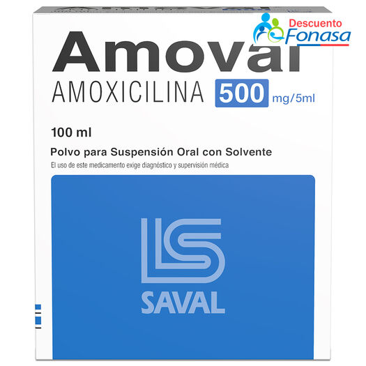 Amoval 500 mg/5 mL x 100 mL Polvo Para Suspensión Oral Con Solvente, , large image number 0