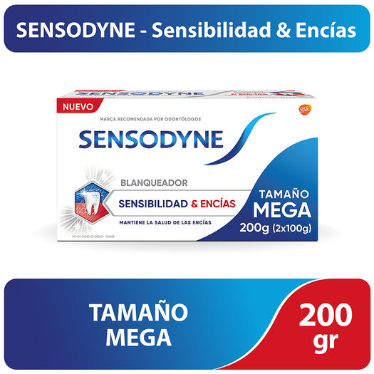 Sensodyne Sensibilidad & Encías Crema Dental para Dientes Sensibles, Tamaño Mega, 2x100g, , large image number 0