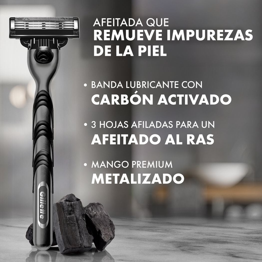 Repuesto M&aacute;quina de Afeitar Gillette Mach3 Carbono 4 un, , large image number 1